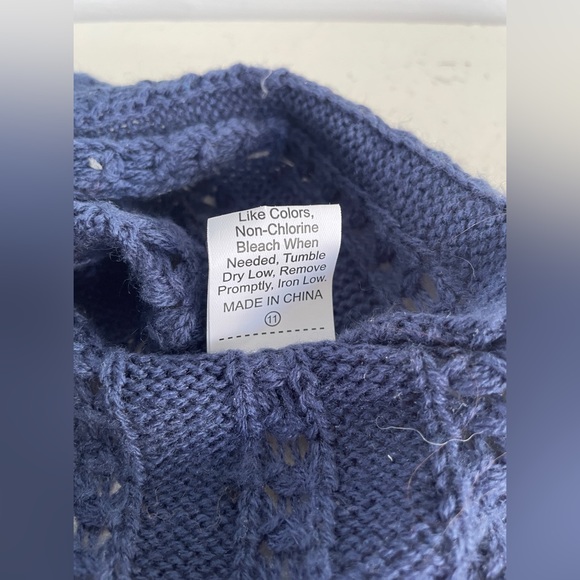 3/25 Blue Open Knit Dolman Sleeve SHEIN Sweater - Picture 7 of 9